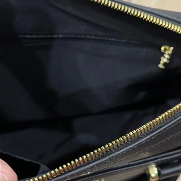 Harrods Black Satchel with Gold Accents - Picture 5 of 6